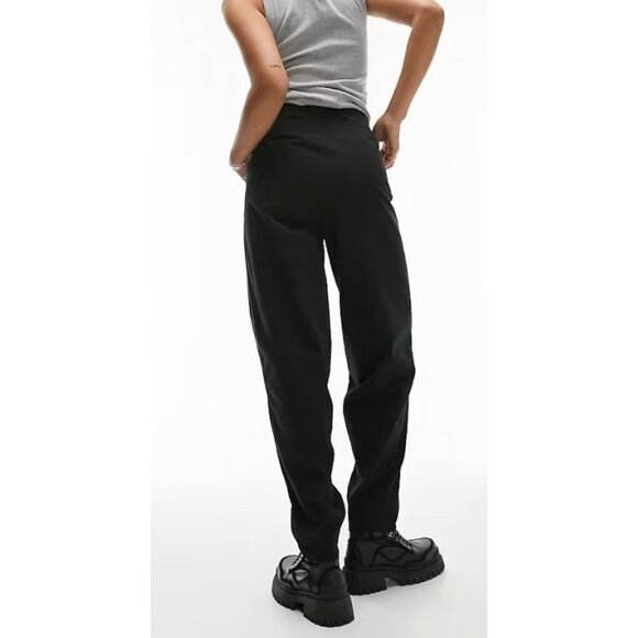 Topshop Balloon Leg High Waist Size 2 Peg Ankle Pants Cotton Side Zipper NWT - Picture 2 of 12